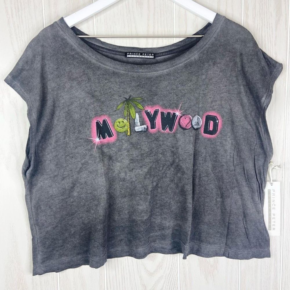 Prince Peter Collection Women's Multicolor Mollywood Cropped Muscle Tee Large